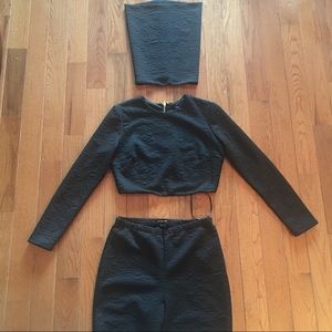 Marciano 3 piece crop top set.